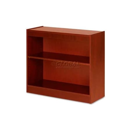 Sp Richards Lorell 2-Shelf Panel End Hardwood Veneer Bookcase, 36"W x 12"D x 30"H, Cherry LLR89050